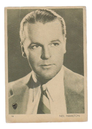 1930 Cine Tarjeta Actor Neil Hamilton Unica Uruguay Aguila 0