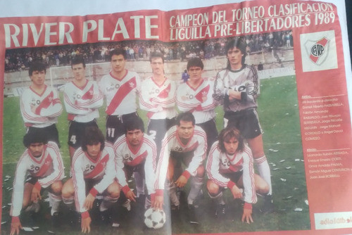 Poster Solo Futbol River Campeon Torneo Clasificacion 1989 0