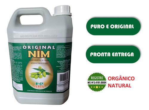 Óleo De Nim (neem) P/ Agricultura - Galão 5 Litros Antipraga 1