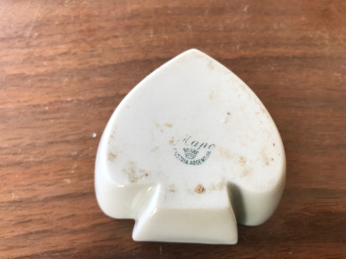 Cenicero Antiguo De Porcelana Corazón Decorado 1