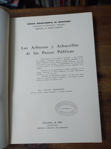 Los Arboles Y Arbustillos De Los Paseos Publicos - Lombardo 1