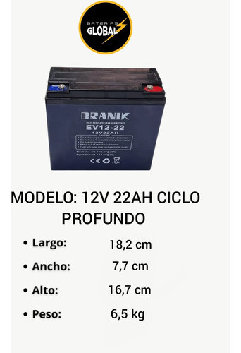 Bateria Gel 12v 22ah Energia Solar Ups Boyeros X 2 Unid. 1
