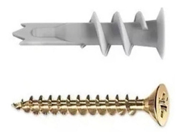 Combo 250 Tarugos Gka + 250 Tornillos Fischer Para Durlock 0
