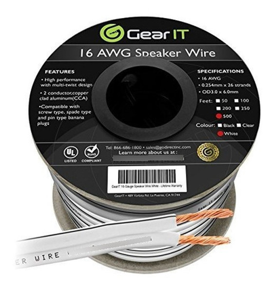 Cable De Altavoz 16awg, Cable De Altavoz Gearit Pro Serie 16 0