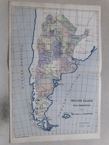 Lamina Coleccion Billiken Mapa Republica Argentina Ferrocarr 0