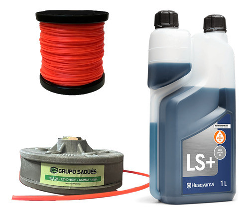 Jardin Combo Aceite 1lt + Cabezal 10 X 1.25 + Tanza 0