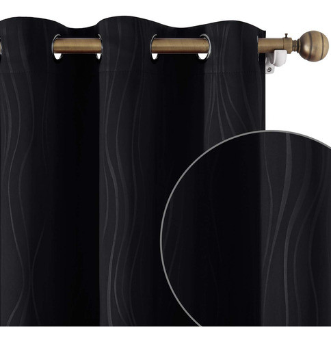 Homeideas Cortinas Opacas Negras De 52 X 108 Pulgadas De Lar 0