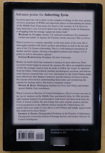 242s Livro Capa Dura Em Inglês Inheriting Syria. Bashar's Tr 1