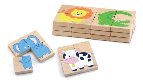 Puzzle Magnético Animales Imantados Para Pizarra Madera 1