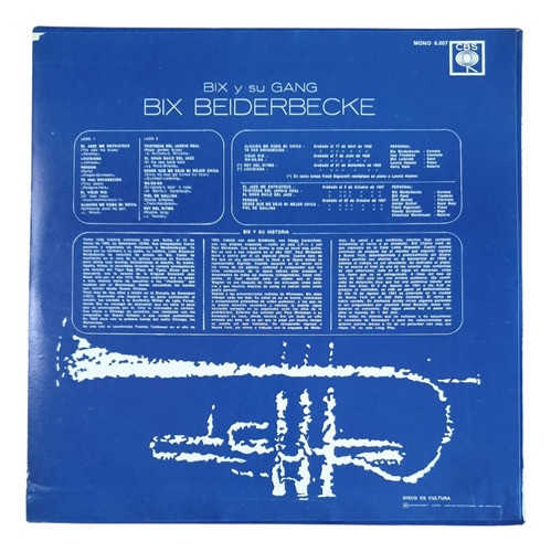 Bix Beiderbecke - Bix Y Su Gang Vinilo Jazz 1