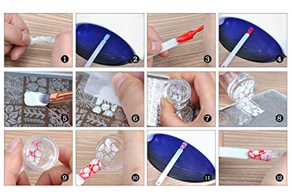 Biutee 15 Unids Nail Plate Set 13 Unids Nail Plates 2 Stampe 0