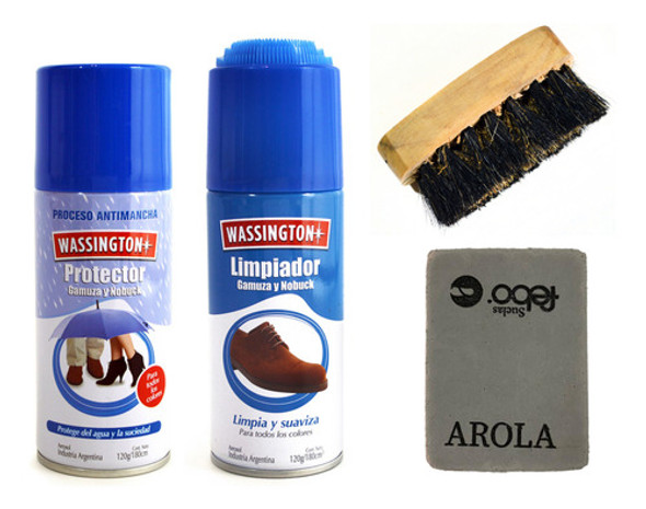 Kit Limpiador + Protector Wassington + Cepillo Bronce + Goma 0