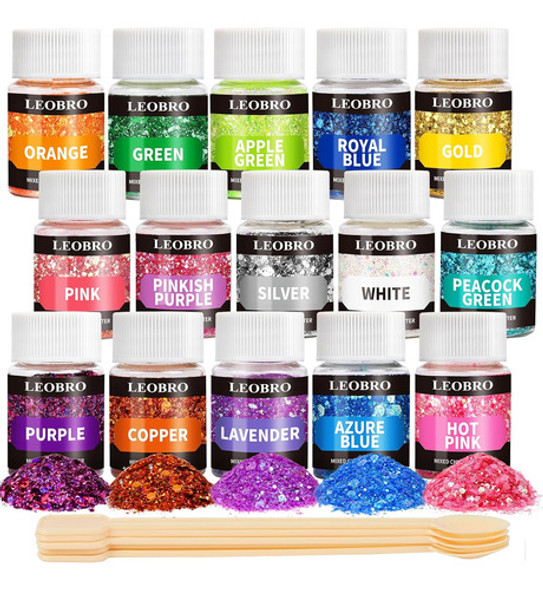 Glitter Holográfico Chunky En 15 Colores Para Artesanías 0