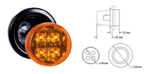 Faro Electronicos 3030 4 Leds Ambar Bivoltaje Baiml 0