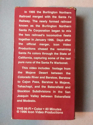 Jr - Vhs Americano De Trenes - Farewell To The Santa Fe 1