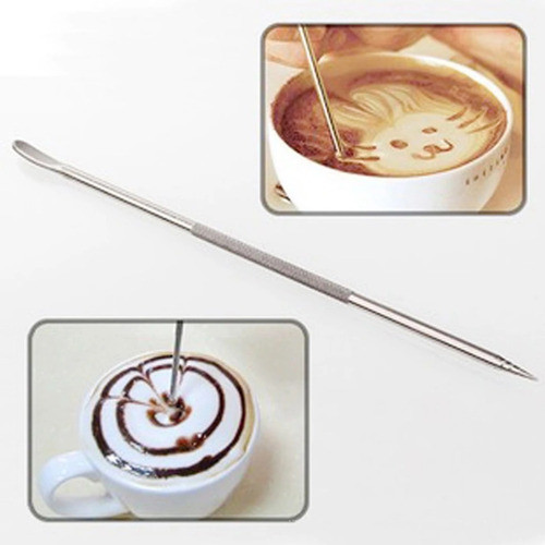 Latte Art Agulha De Decoracao Cafe E Cappuccino 13 Cm Inox 0