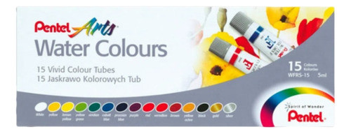 Estojo De Tinta Aquarela Pentel Arts Tubo 15 Cores - Wfrs-15 0