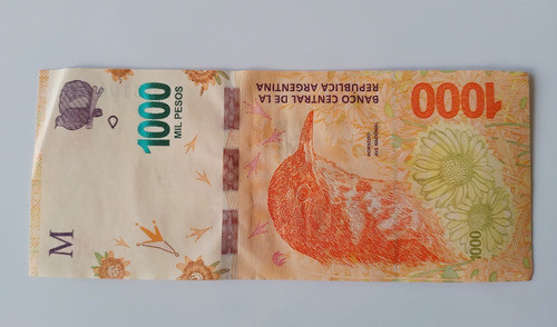 Billete 1000 Pesos Argen. Exc Hornero Doble Aa Filigrana 3 1