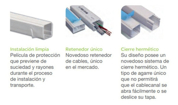 Ducto - Electro Canal Autoadhesivo 13x7 Mm 2mts Pack X 10 1