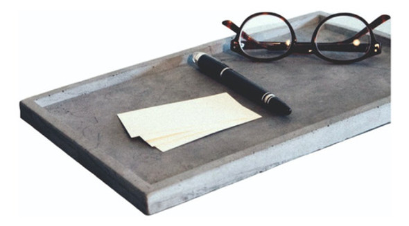 Bandeja Caja Para Escritorio Cemento Minimalista 30x20 0