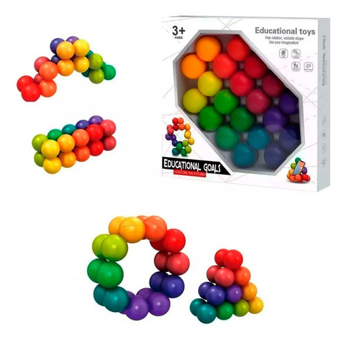 Juguete Antiestrés Educativo Bolas Colores Cambia Forma 0