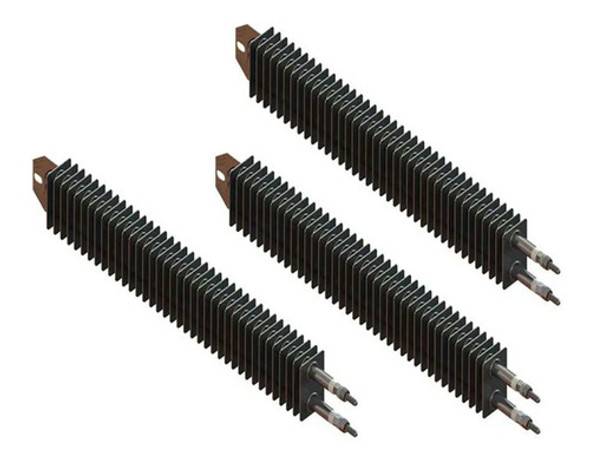 3 Resistência Aletada Para Estufa 1000w 220v Inox 400mm 0