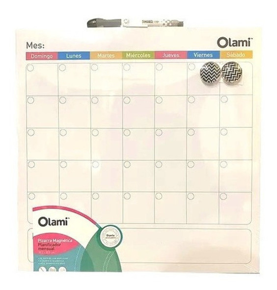 Pizarra Olami Magnética Calendario Organizador 35,5 X 35,5cm 0