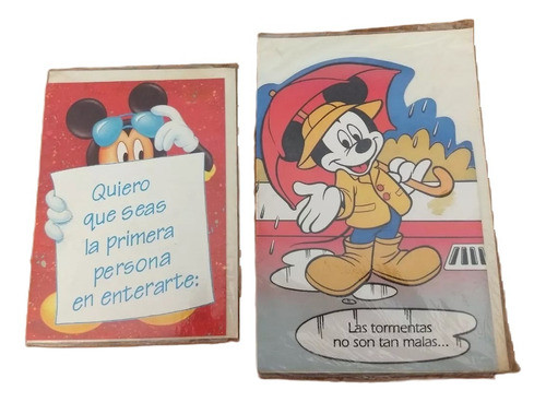 Tarjetas Retro Disney Mickey - Año 92 Notabil Tal Cual Foto 0