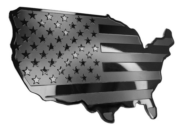 Emblema Mapa Americano Adesivo Preto 0