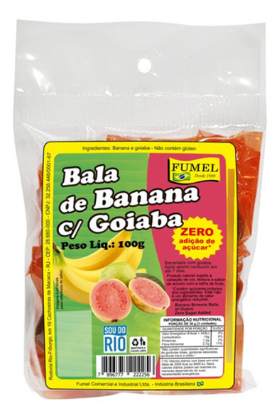 Bala De Banana Com Goiaba Natural Zero Açucar Fumel (kit 4) 0 Bala De Banana Com Goiaba Natural Zero Açucar Fumel (kit 4) 0