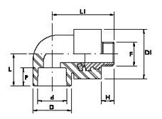 Codo A 90º Con Rosca Macho 20x1/2  Acqua System Dema 1