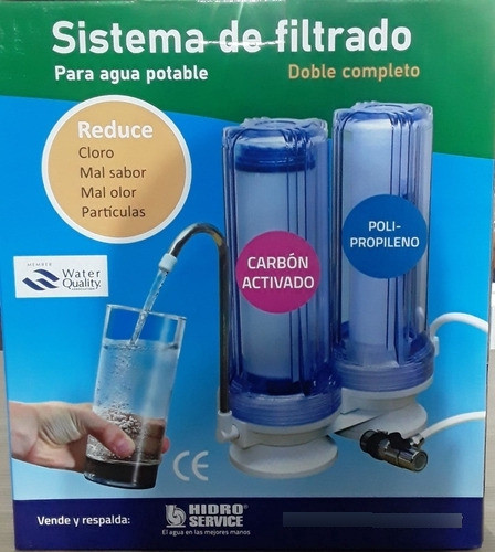 Filtro De Agua Doble Hidroservice X2f Carbon Activado 1