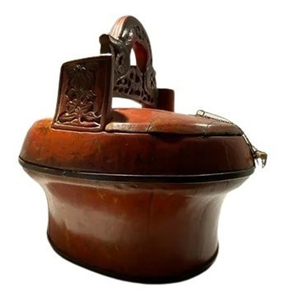 Antigua  Caja Canasta Oriental Original Madera 0
