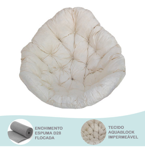 Almofada Para Balanço Suspenso Impermeável Aquablock Creme 1