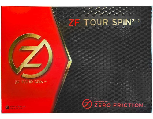 Pelotas Golf Zero Friction Tour Spin, Paquete 12, Color 0