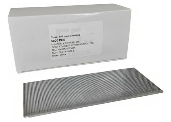Set Clavos Acero 50mm P/ Clavadora Neumatica X 20000u 809014 0