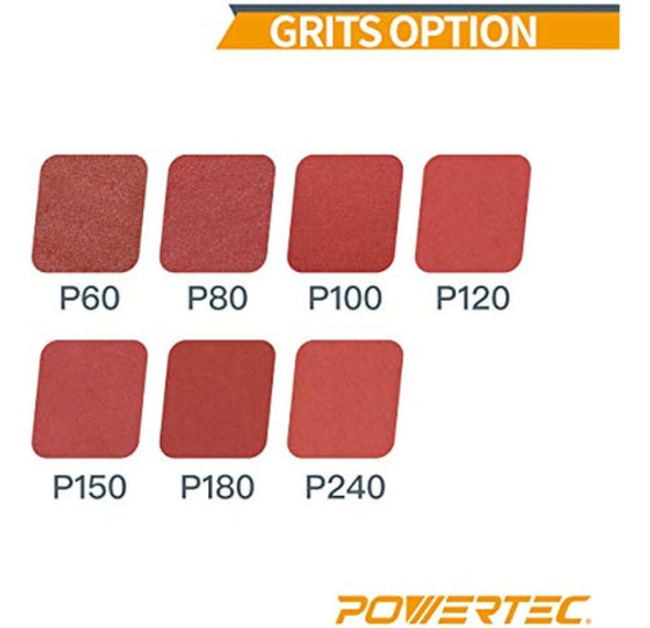 Powertec 110260 Disco De Lijado Adhesivo De Óxido De Alumini 1