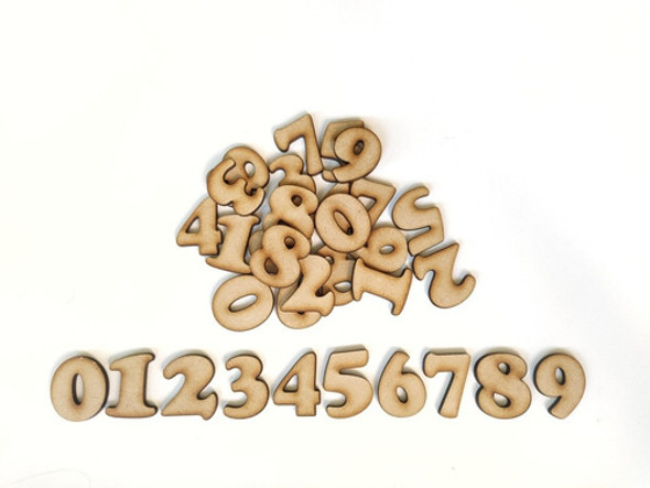 100 Numeros Mdf Fibrofacil Alto 3cm Abecedario 1