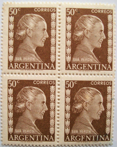 Evita 50 Cent. Variedad Argfntina En Cuadrito Goma P. Oxido 0