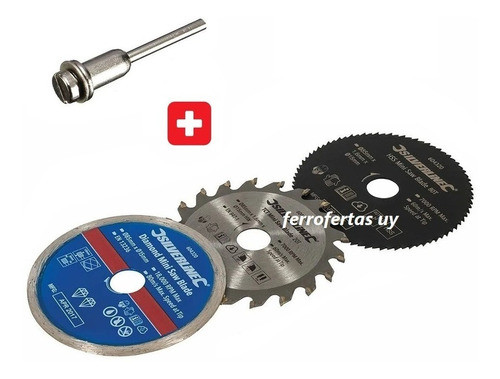 Discos Para Minisierra X3 + Eje Adaptador Para Taladro 0