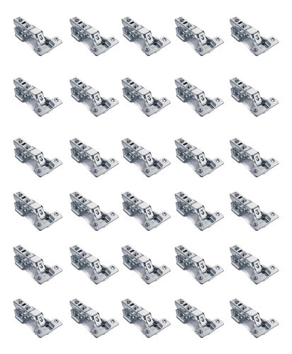 Kit 30 Dobradiça Curva Clip On Inox 35 Mm C/ Amortecedor 1