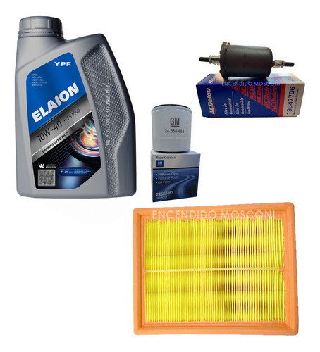 Kit 3 Filtros + 4l Aceite Ypf Elaion Ts1040 Corsa Agile 0