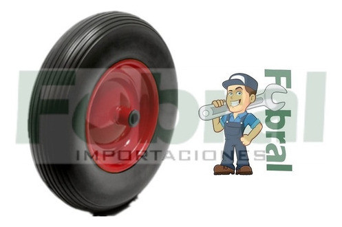 Rueda Inflable De 14x3.5 Con Eje Pasante Buje 12mm Fubral 0
