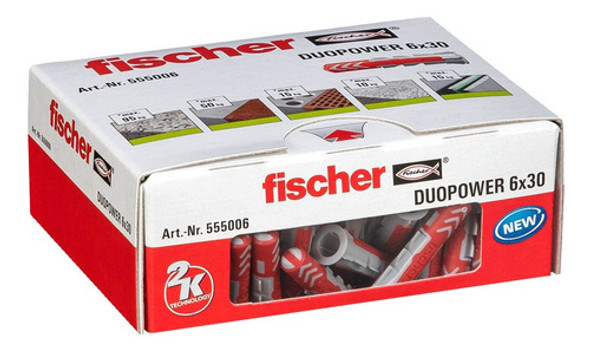 Tarugos Fischer Duopower 6 X 30 6mm 100 Unidades 0