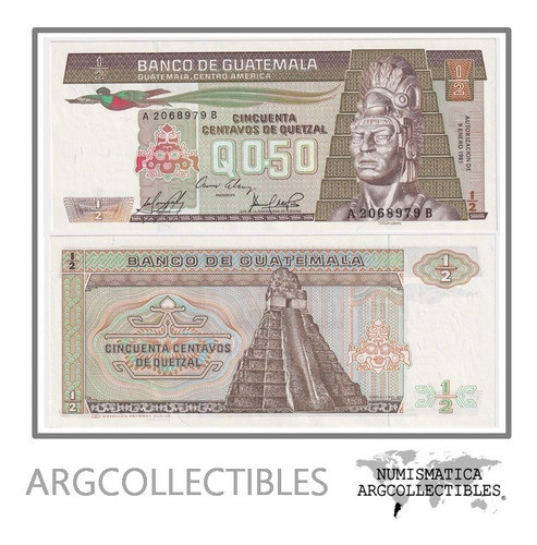 Guatemala Billete 0.50 Quetzal 1985 P-65 Au 0
