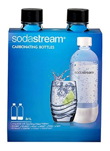 Sodastream 1l Carbonating Bottles Black Twin Pack 0
