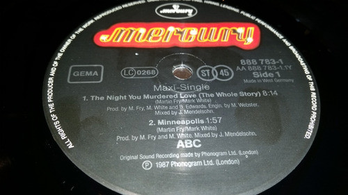 Abc Feat Contessa Lady V The Night You Murdered Love Maxi 87 1