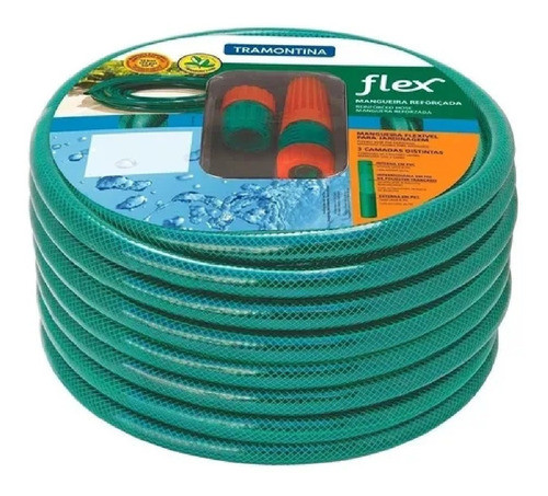 Manguera Para Jardin 60 Metros Con Acoples Tramontina - Ft 0