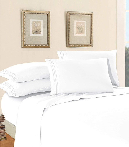 Juego Sábanas Twin//twin Xl 4pzas Elegantes 1500 Hilos Gris 1