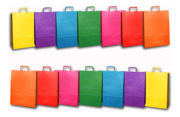 Bolsas De Papel En Colores 14x20 De Regalo Pack X10 U 0
